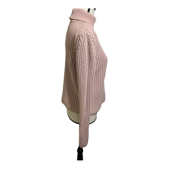 Lord & Taylor womens heavy knit turtleneck sweater pink. Size Small cable knit - Picture 5 of 7